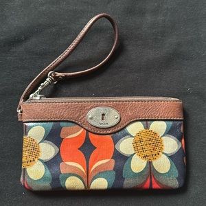 Fossil KeyPer Floral Leather Wristlet